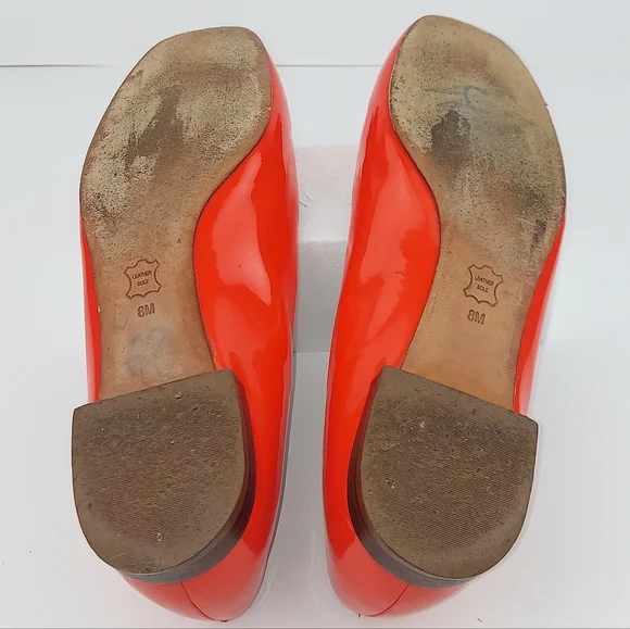 Tory Burch Yardley Poppy Red Orange Flats 8 - Picture 7 of 12